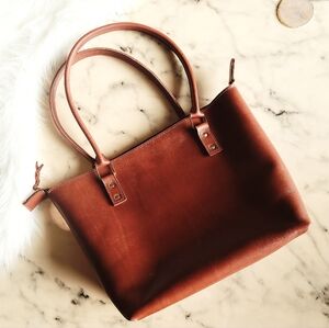 BEAUTIFUL HANDMADE THICK LEATHER TOTE